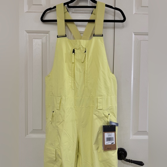 The North Face Yellow Women's Snow Freedom Insulated Bib Size Large NWT - Picture 8 of 14